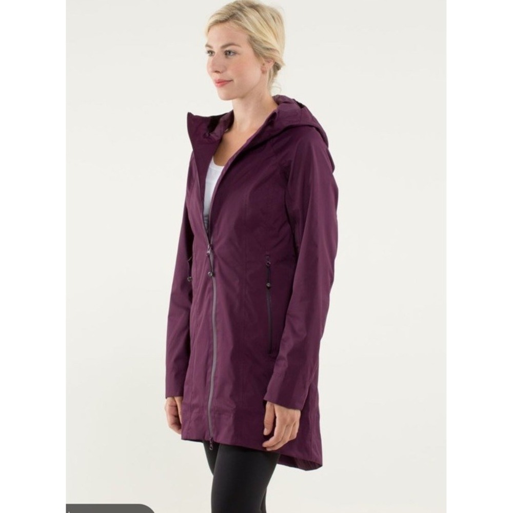 LULULEMON Right As Rain Jacket Coat Size 2 Long Mid Length